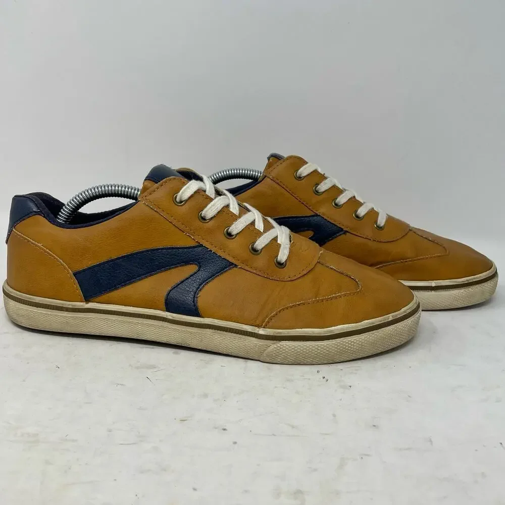 Cat & Jack Retro Tan Copper Caramel Gibson Faux Leather Sneakers Youth Boys 5
